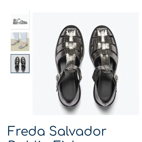 NEW FREDA SALVADOR women's dahlia sandals in silver worn twice - Picture 4 of 6